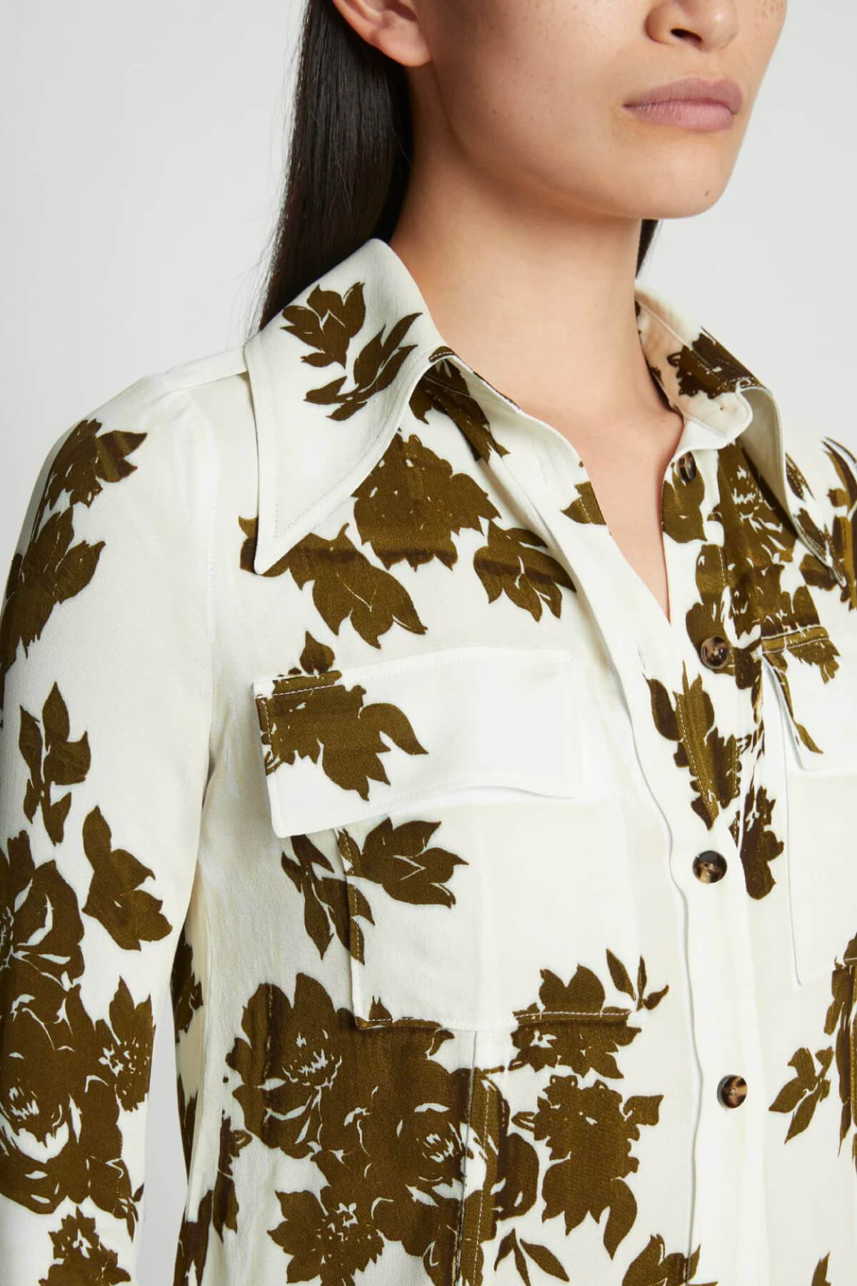Proenza Schouler Floral Garment Printed Shirt - Ecru Multi