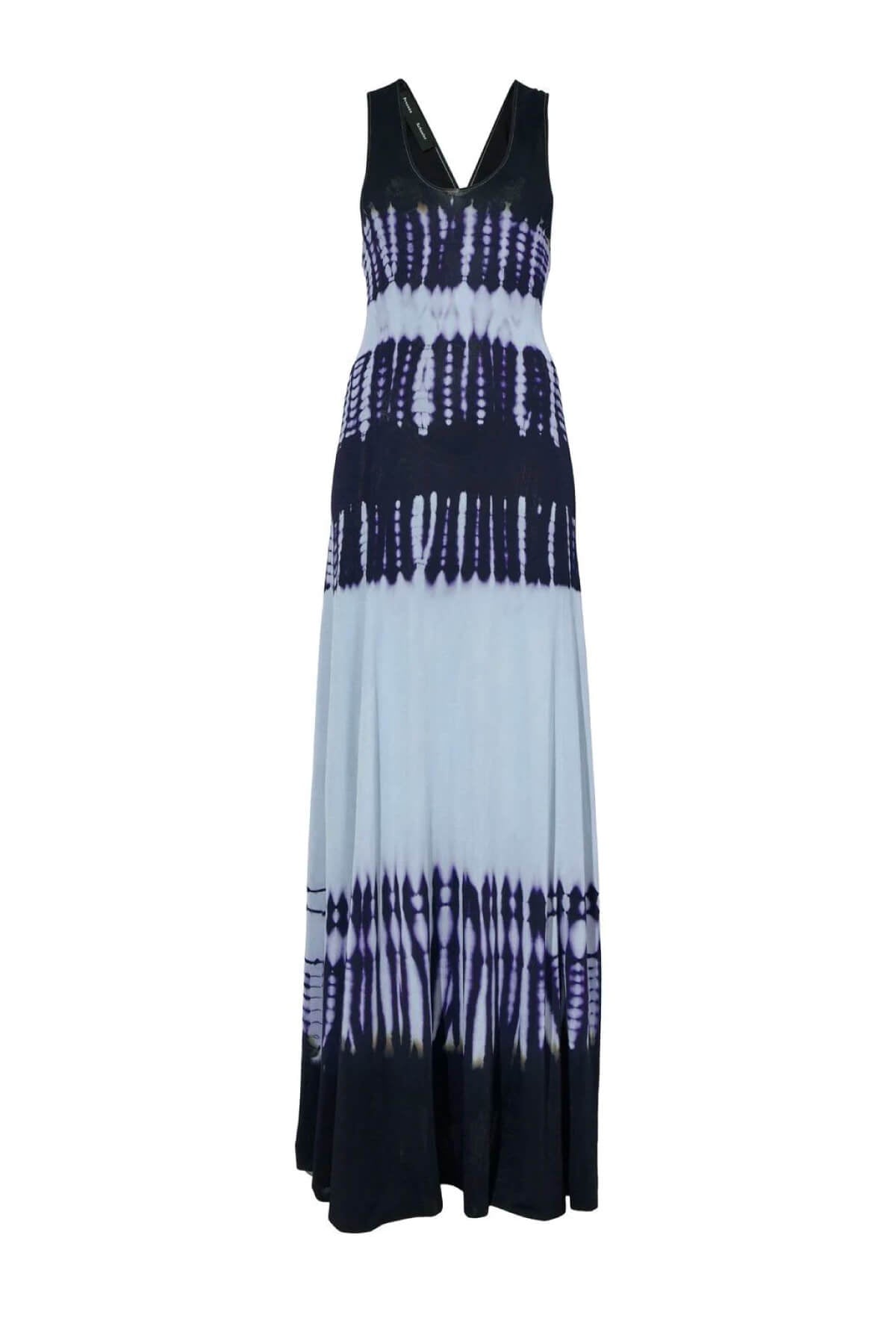 Proenza Schouler Viscose Knit Tie Dye Dress - Blue Multi