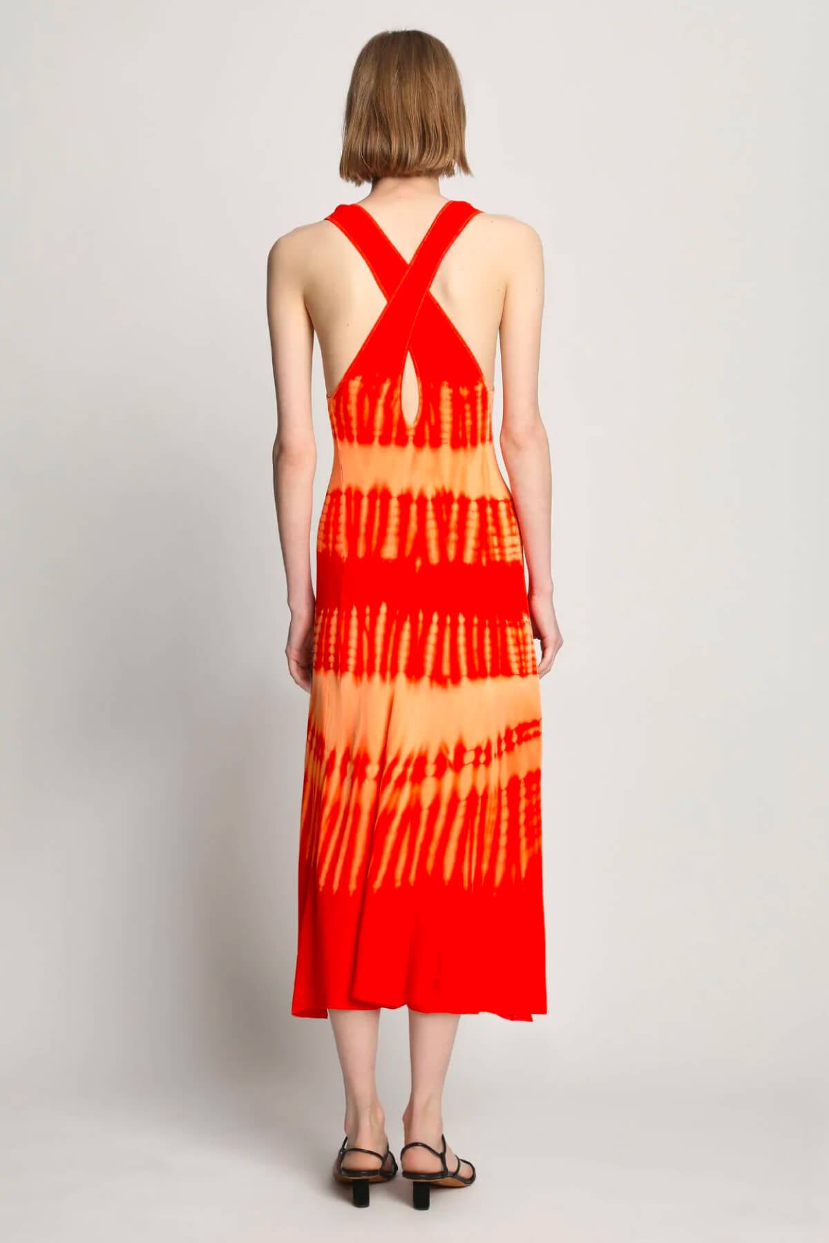 Proenza Schouler Viscose Knit Tie Dye Dress - Orange Multi