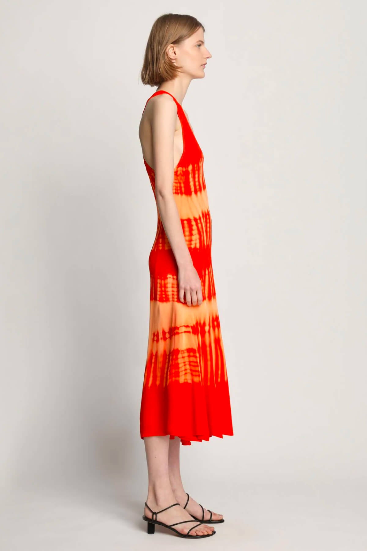 Proenza Schouler Viscose Knit Tie Dye Dress - Orange Multi