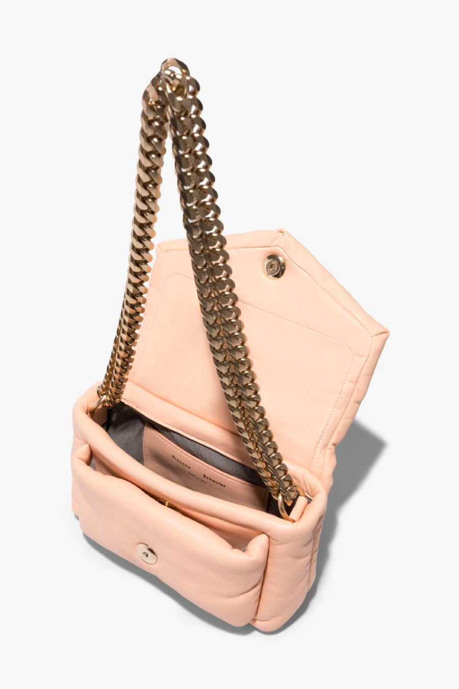 Proenza Schouler H01023 Small Harris Shoulder Bag - Peach Interior