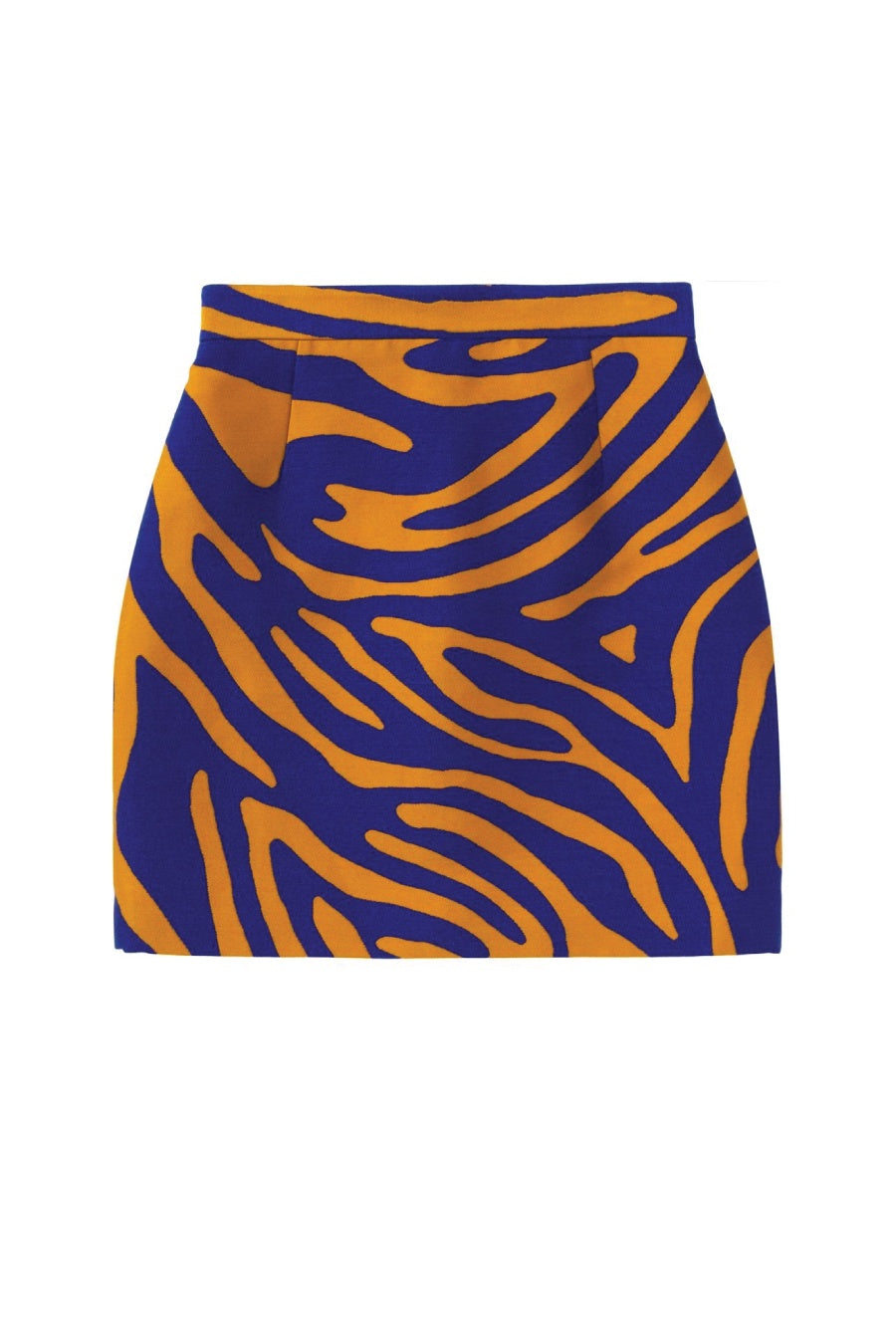 Proenza Schouler Zebra Cotton Jacquard Skirt - Cobalt/Bronze