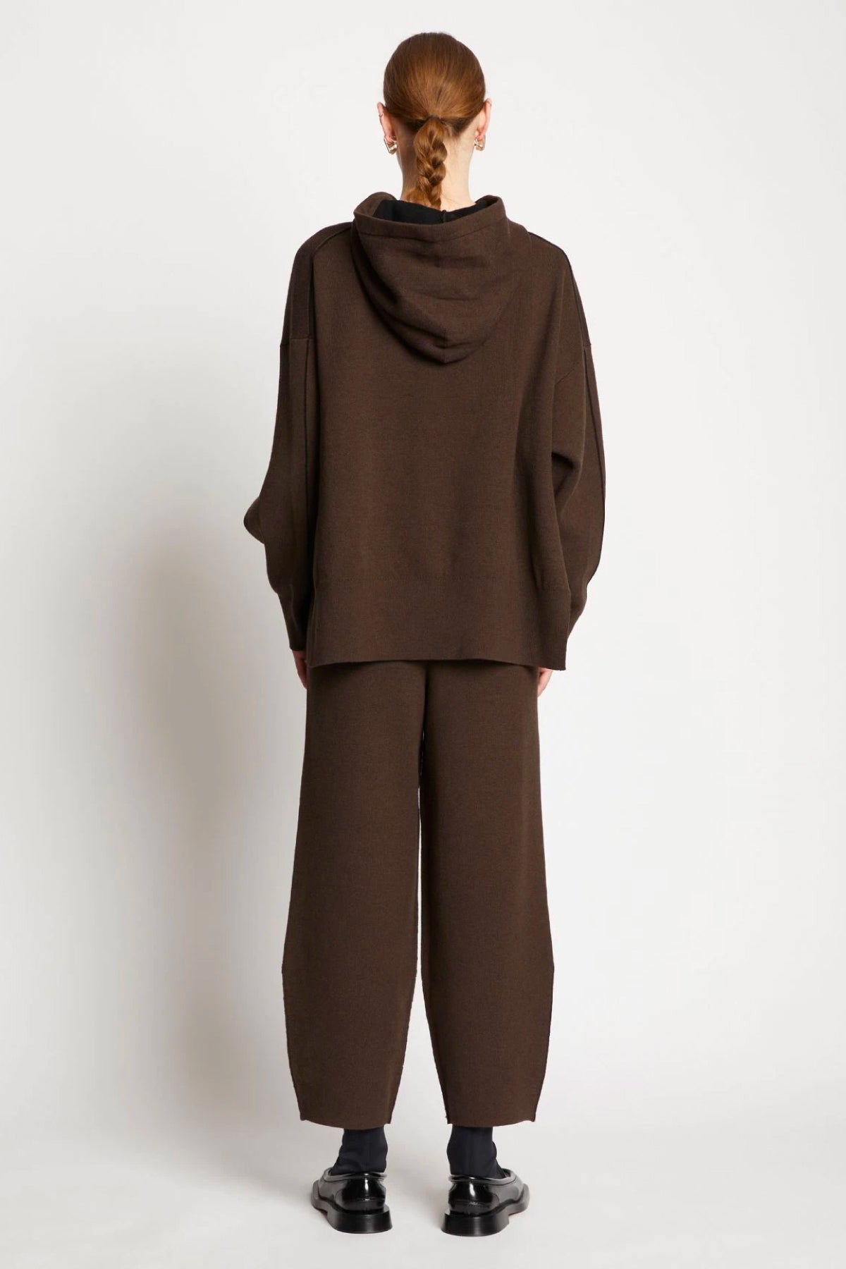 Proenza Schouler White Label Cashmere Blend Knit Sweatpants - Dark Brown/ Black