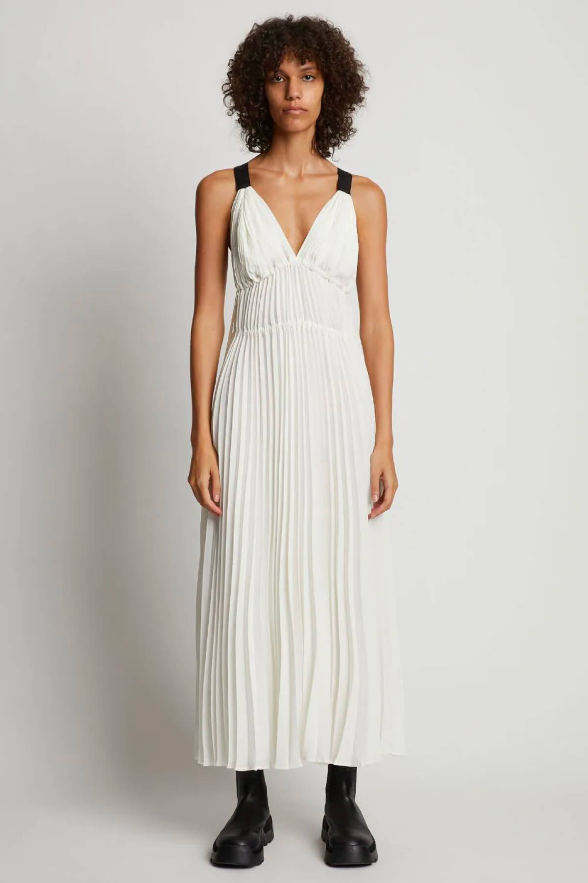 Proenza Schouler White Label Broomstick Pleated Tank Dress - Off White
