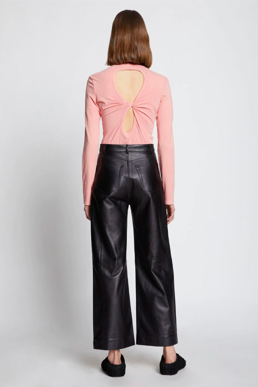 Proenza Schouler White Label Open Back Long Sleeve T-Shirt - Rose