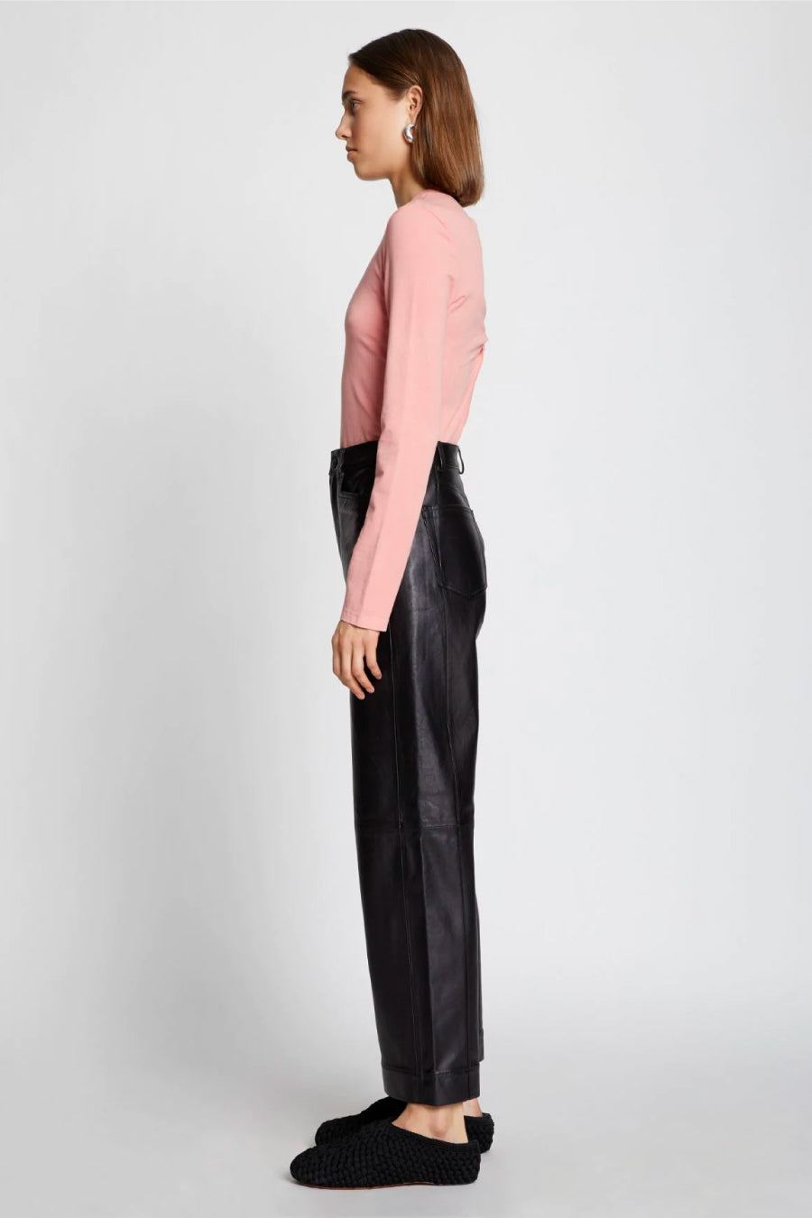 Proenza Schouler White Label Open Back Long Sleeve T-Shirt - Rose