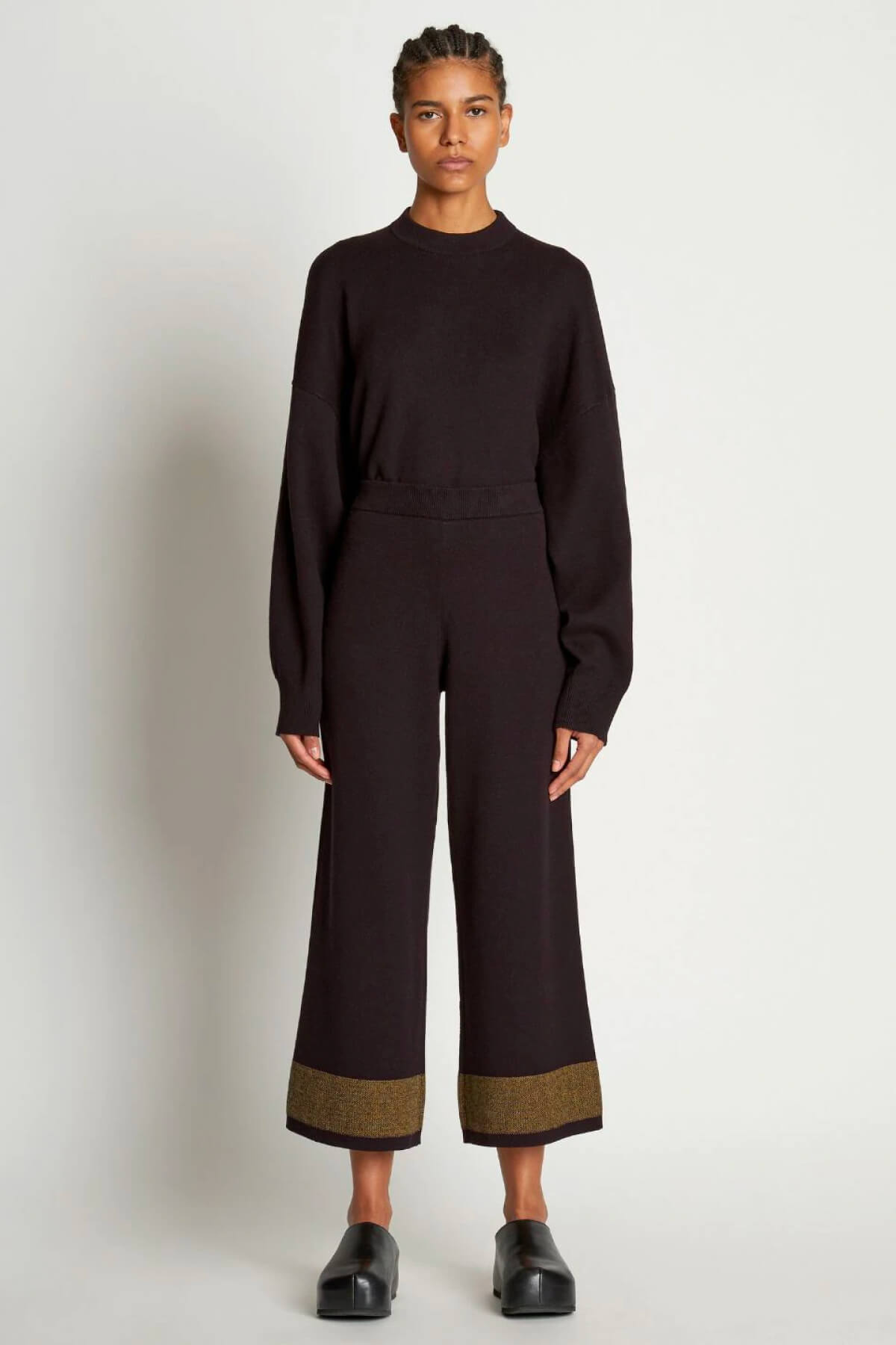 Proenza Schouler White Label Cashmere Blend Sweatpants - Black/ Dark Sand