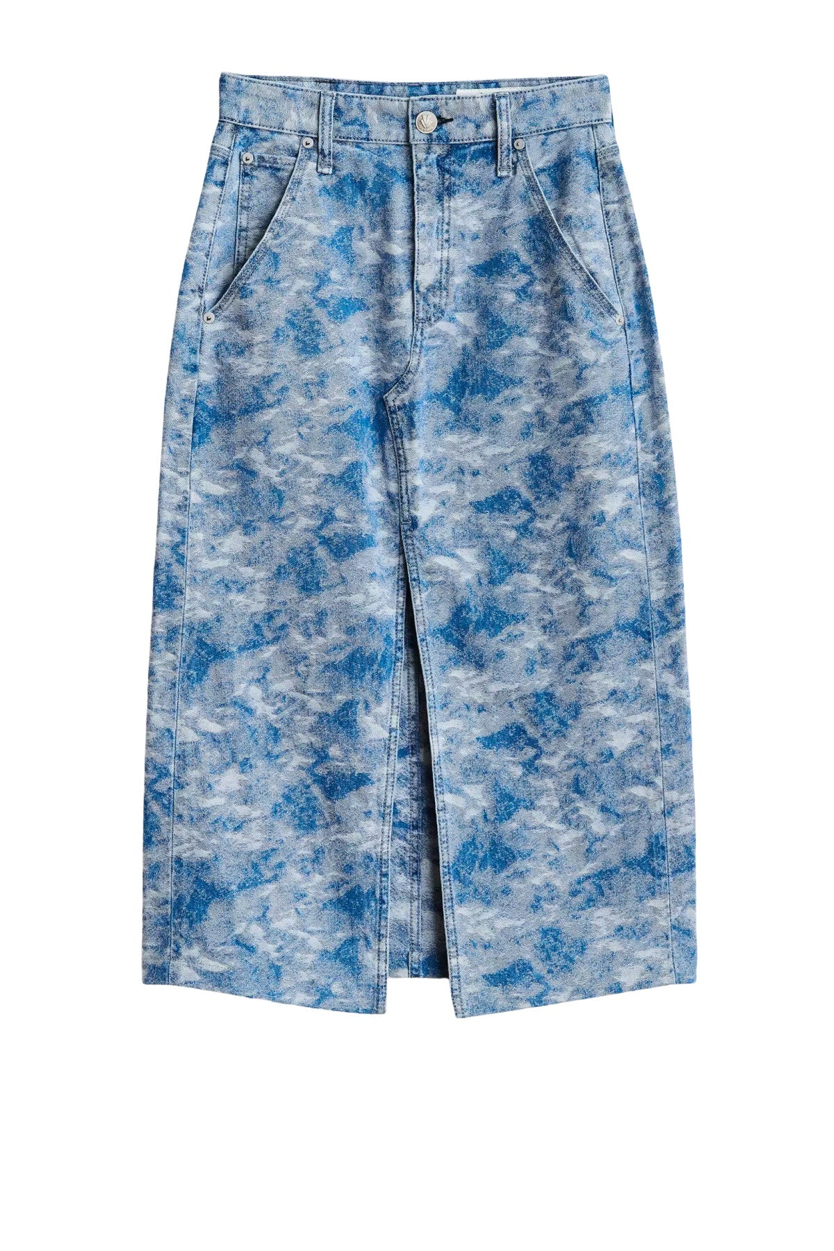 Rag & Bone Sid Jacquard Midi Skirt - Denim Jacquard