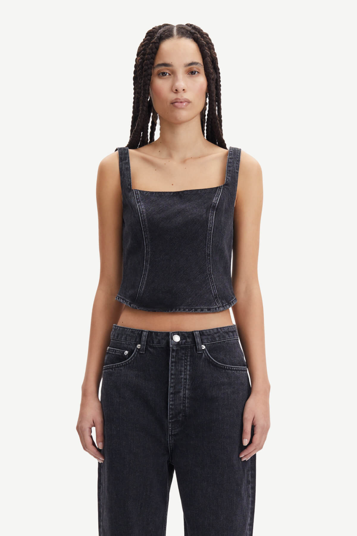 Samsøe Samsøe Casja Denim Top - Black Blizzard