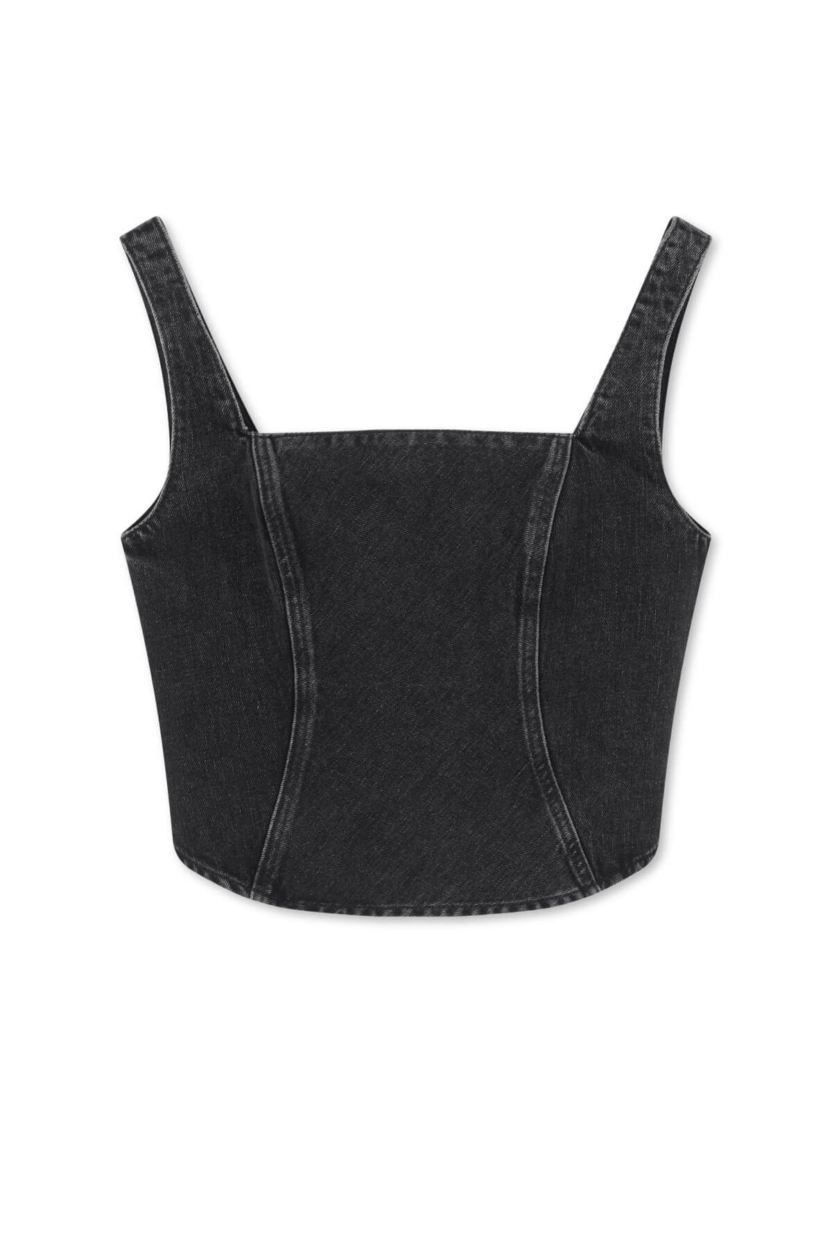 Samsøe Samsøe Casja Denim Top - Black Blizzard