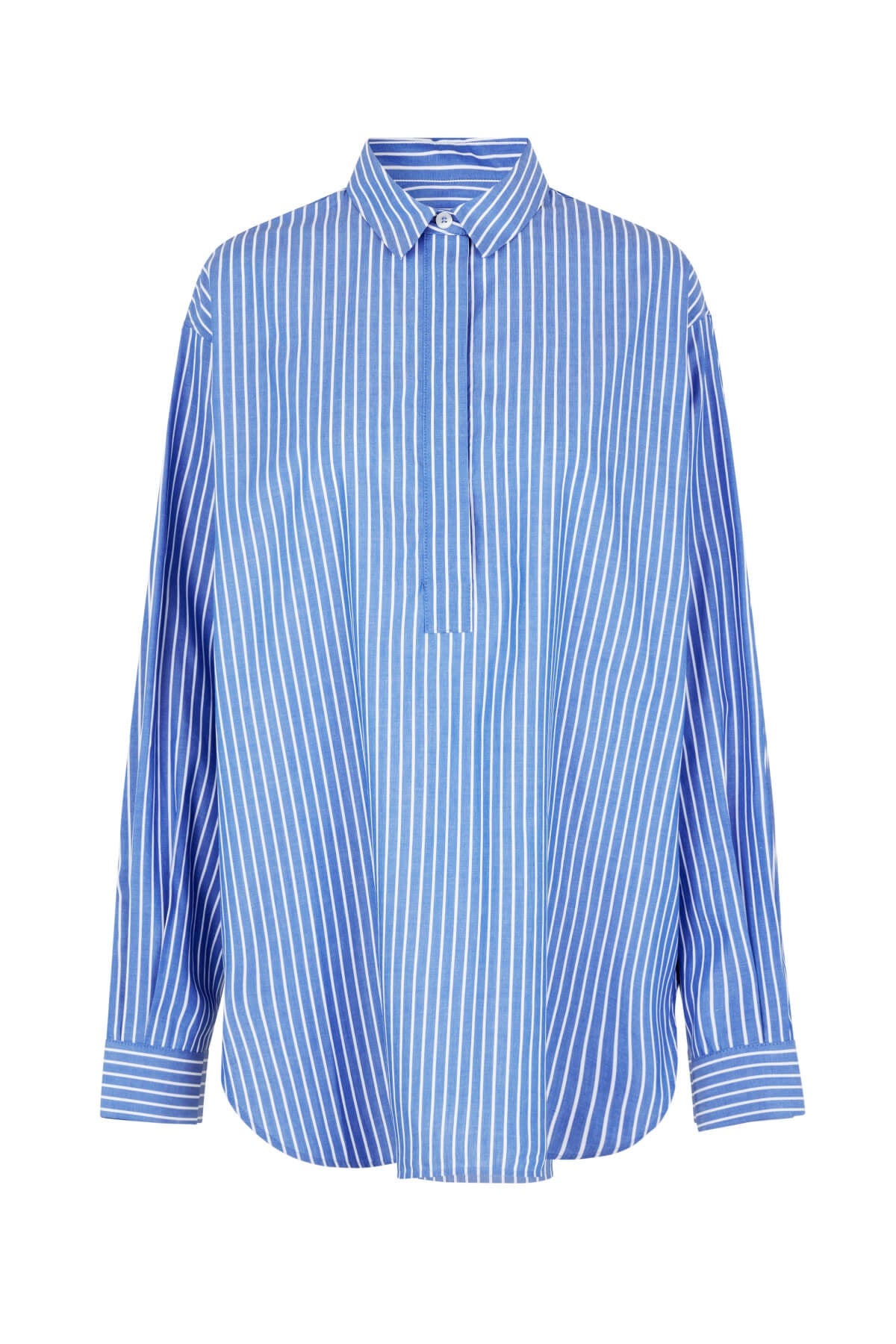 Samsøe Samsøe Alfrida Oversize Cotton Shirt -  Blue/ White Stripe