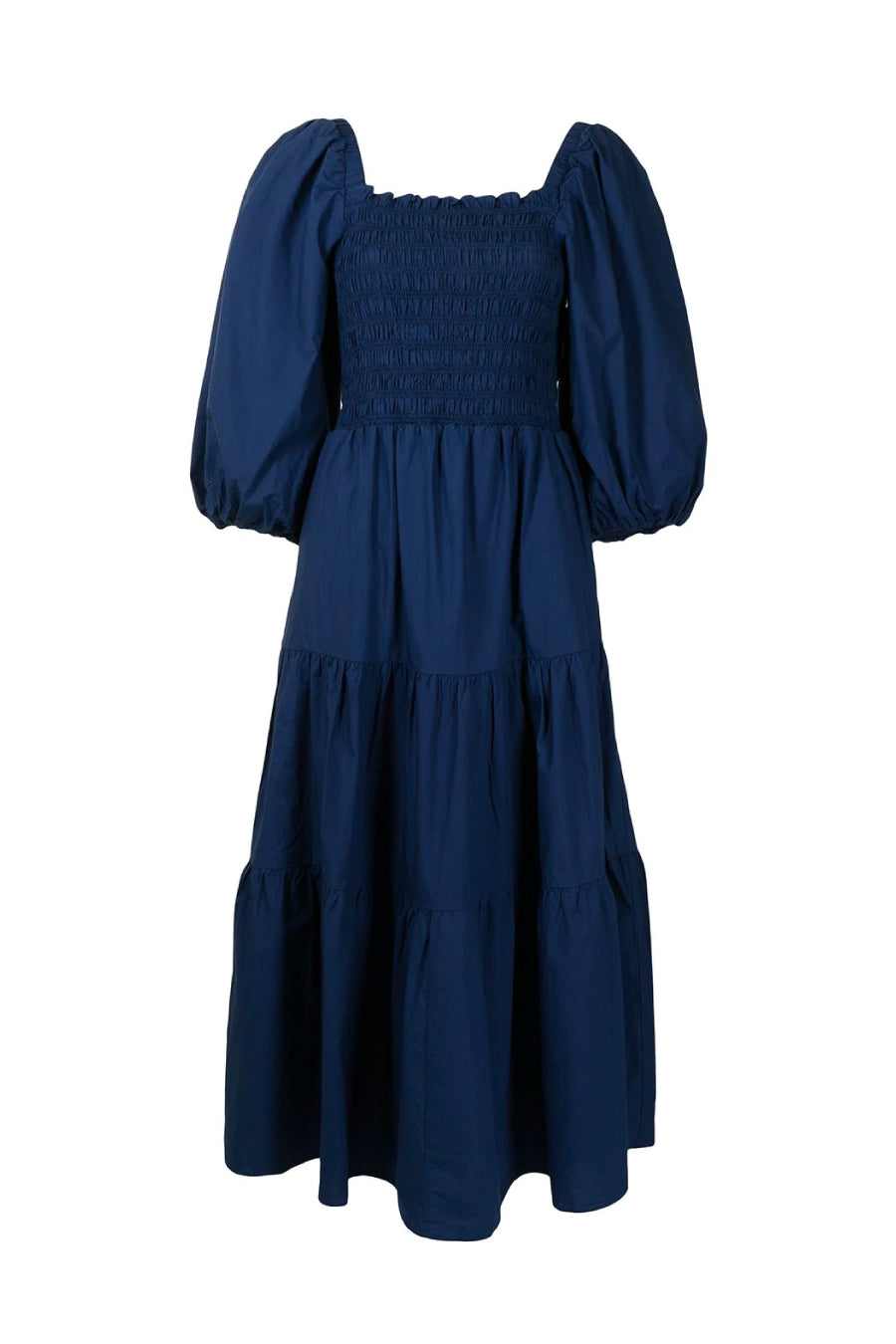 Sea NY Claudine Puff Sleeve Smocked Dress - Blue