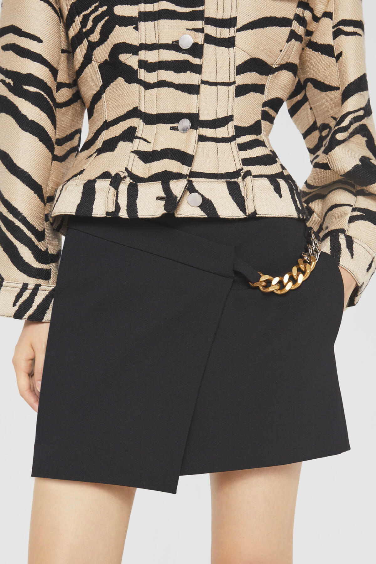 Stella McCartney Falabella Chain Wrap Mini Skirt - Black