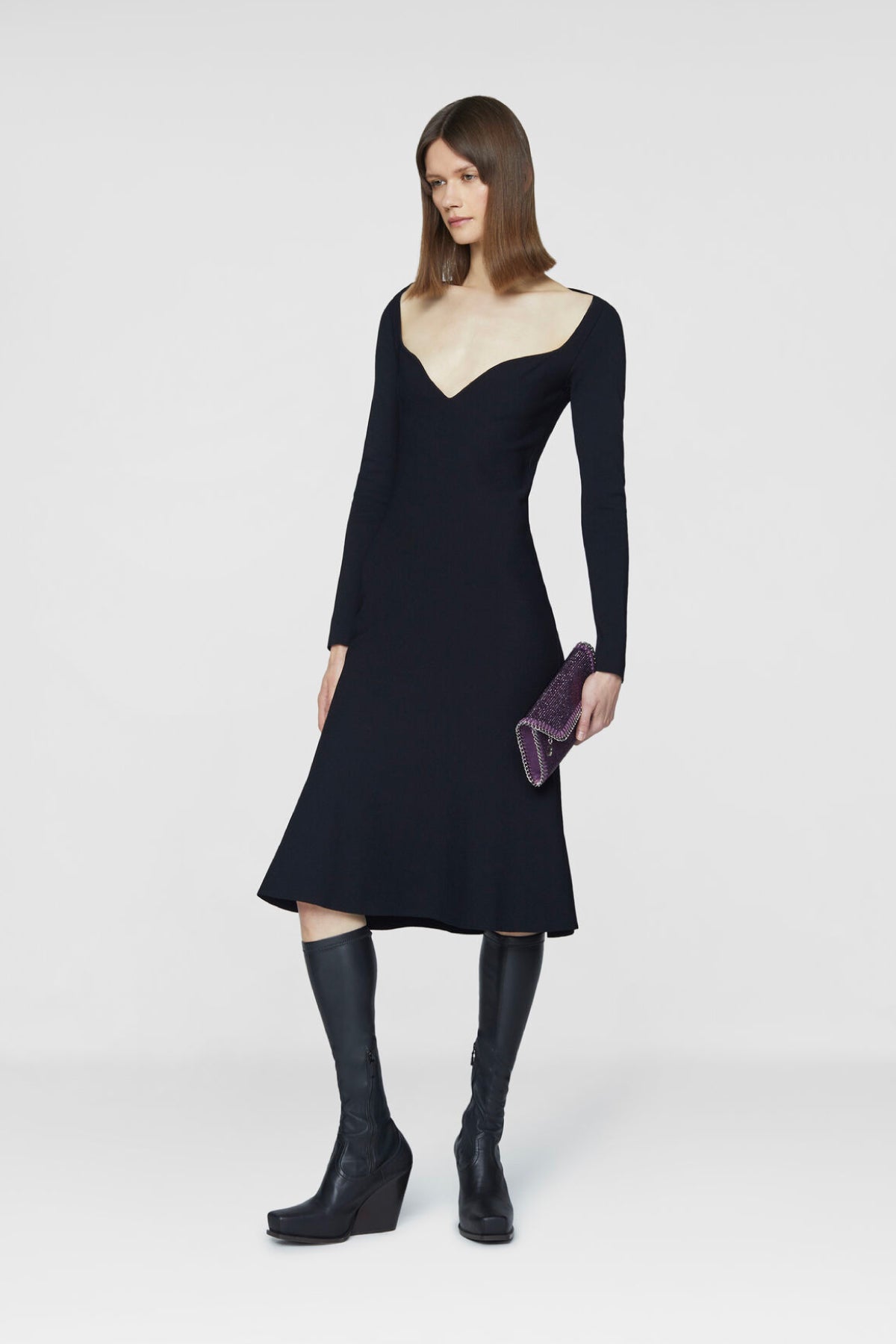 Stella McCartney Compact Knit Midi Dress - Black Stella McCartney Compact Knit Midi Dress - Black
