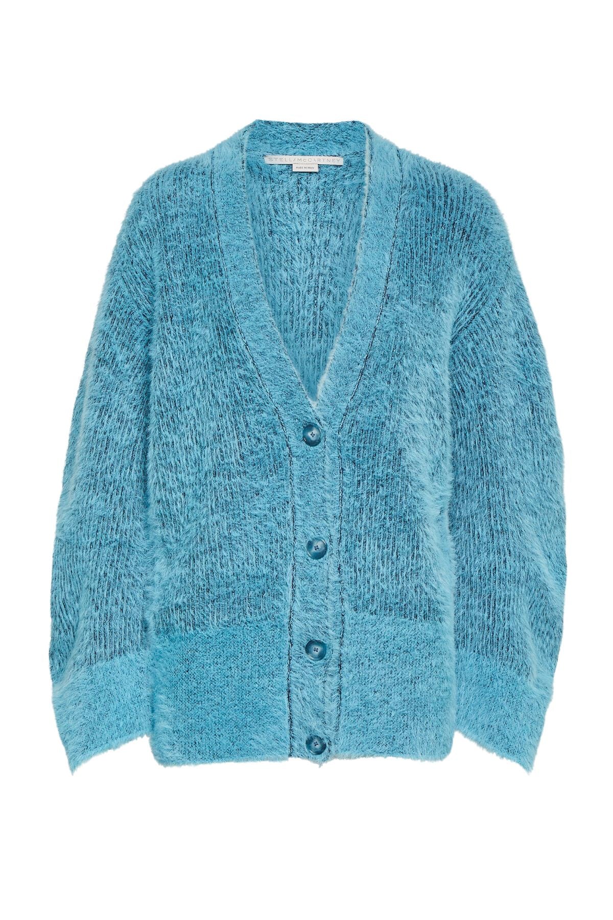 Stella McCartney Fluffy Knit Cardigan - Bright Blue