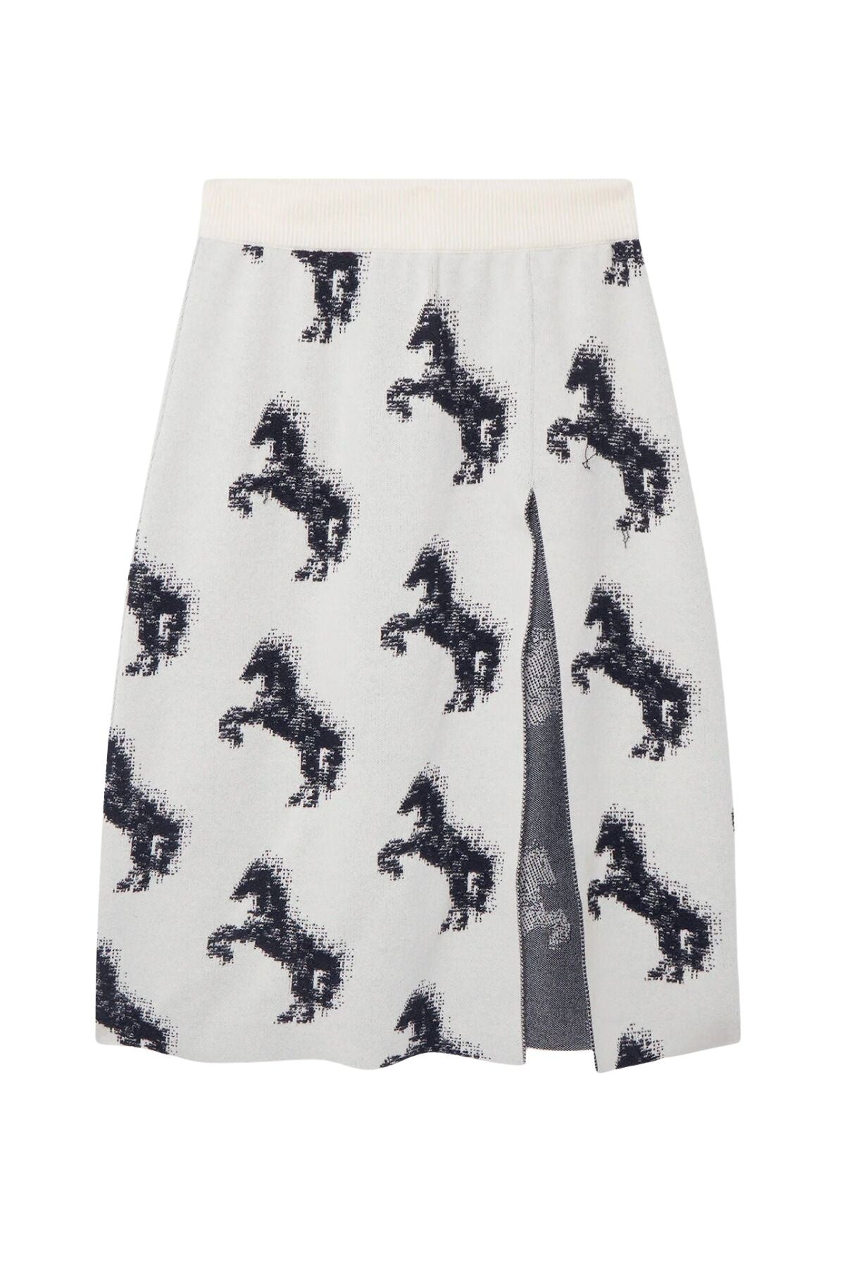 Stella McCartney Pixel Horse Jaquard Skirt - Ivory