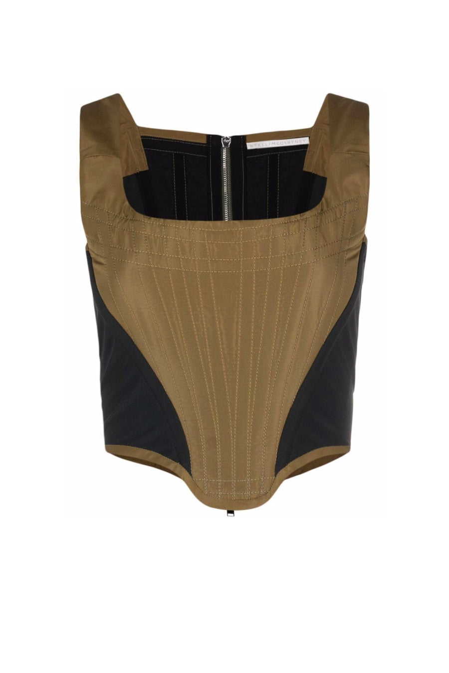 Stella McCartney Two Tone Structured Corset Top - Khaki