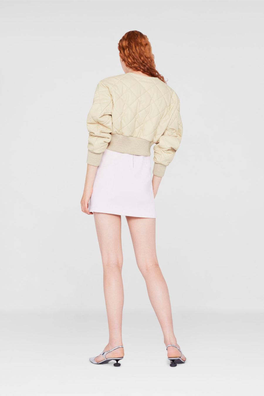 Stella McCartney Quilted Cropped Bomber Jacket - Oat