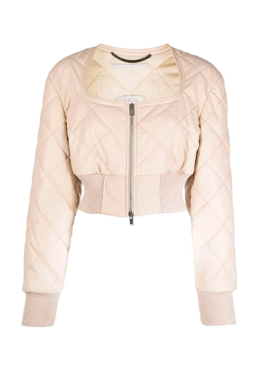 Stella McCartney Quilted Cropped Bomber Jacket - Oat