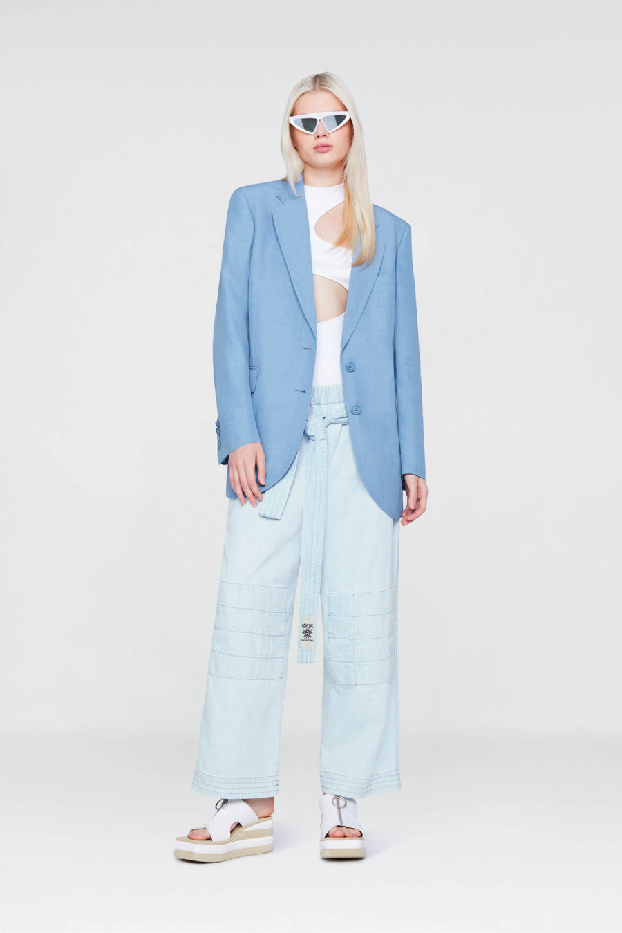 Stella McCartney Twill Tailoring Blazer - Cornflower Blue