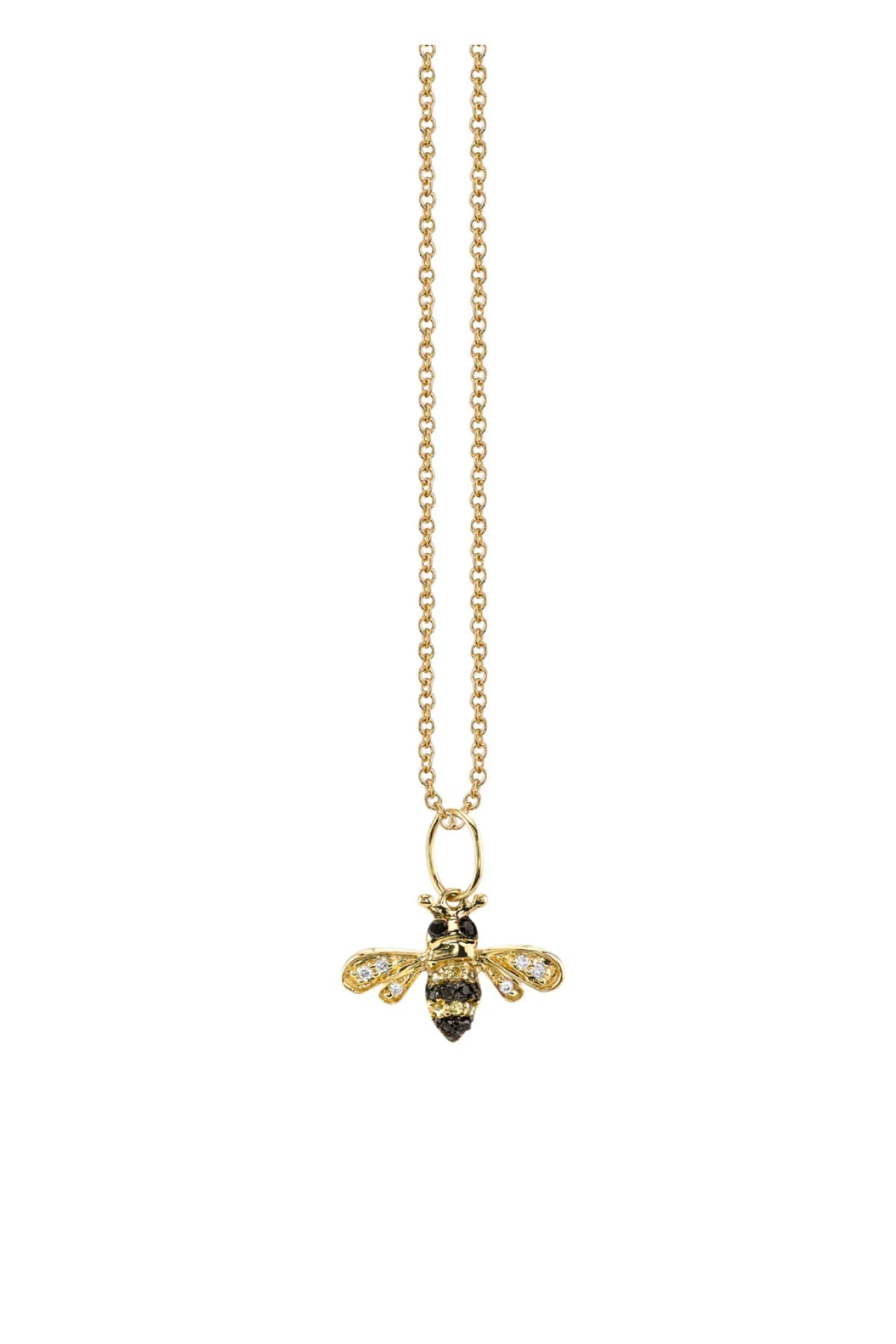 Sydney Evan Small Diamond Bee Charm Necklace - Yellow Gold