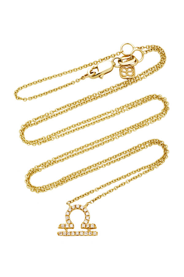 Sydney Evan Zodiac Pave Libra Charm Necklace (1491664568373)