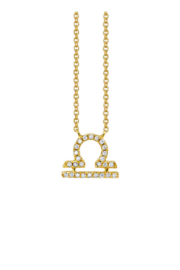 Sydney Evan Zodiac Pave Libra Charm Necklace (1491664568373)