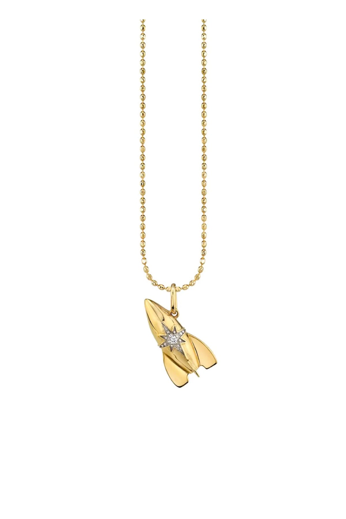 Sydney Evan Diamond Rocket Charm Necklace - Yellow Gold