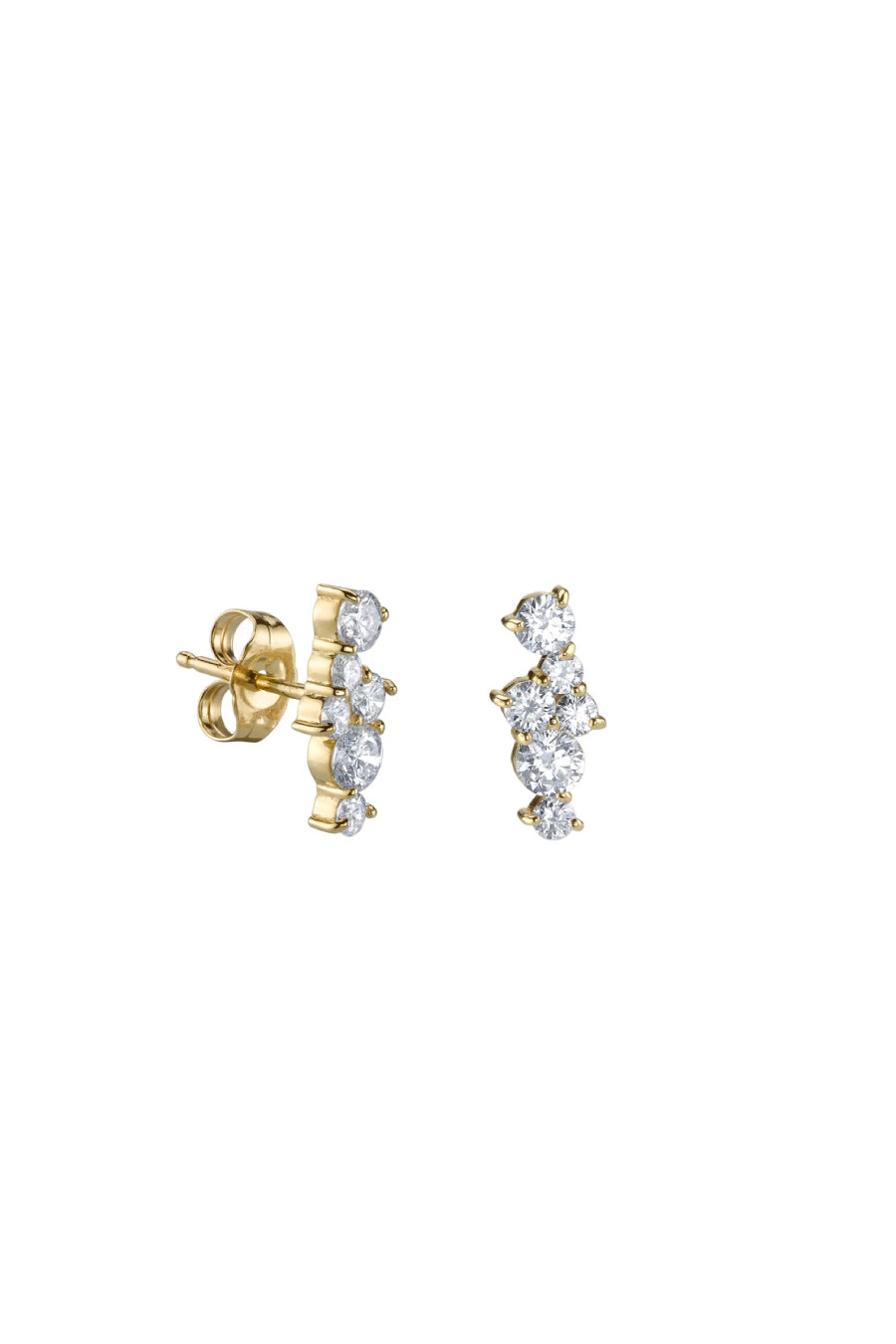 Sydney Evan Diamond Cocktail Bar Stud Earrings - Yellow Gold