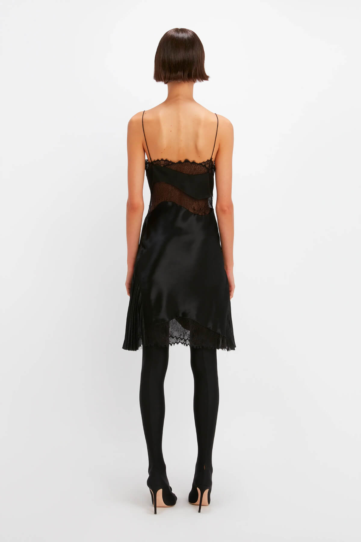 Victoria Beckham Lace Detail Cami Mini Dress - Black