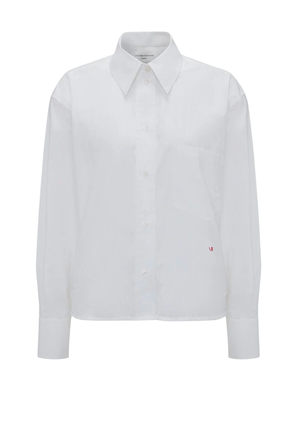 Victoria Beckham Long Sleeve Cropped Shirt - White