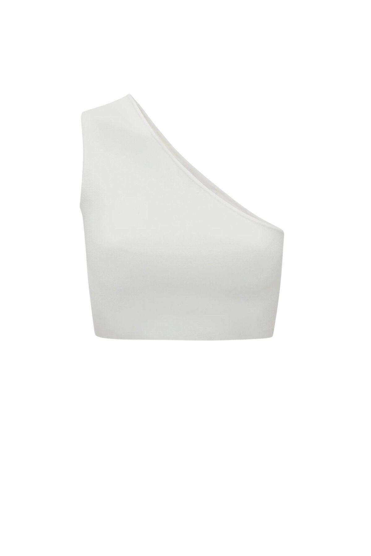 Victoria Beckham VB Body Asymmetric Bandeau Crop Top - White