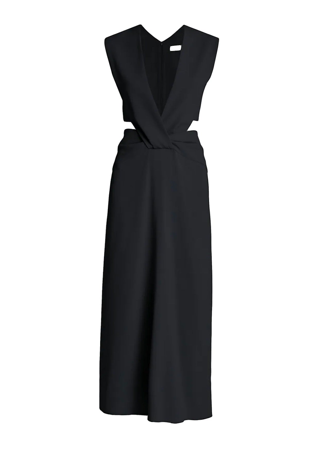 Victoria Beckham Twist Wrap Midi Dress - Black