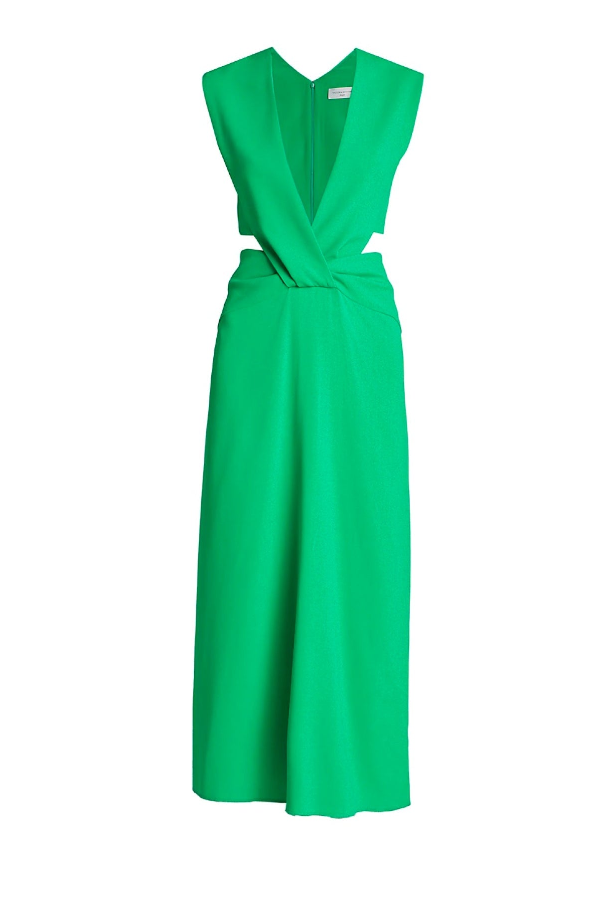 Victoria Beckham Twist Wrap Midi Dress - Bright Green