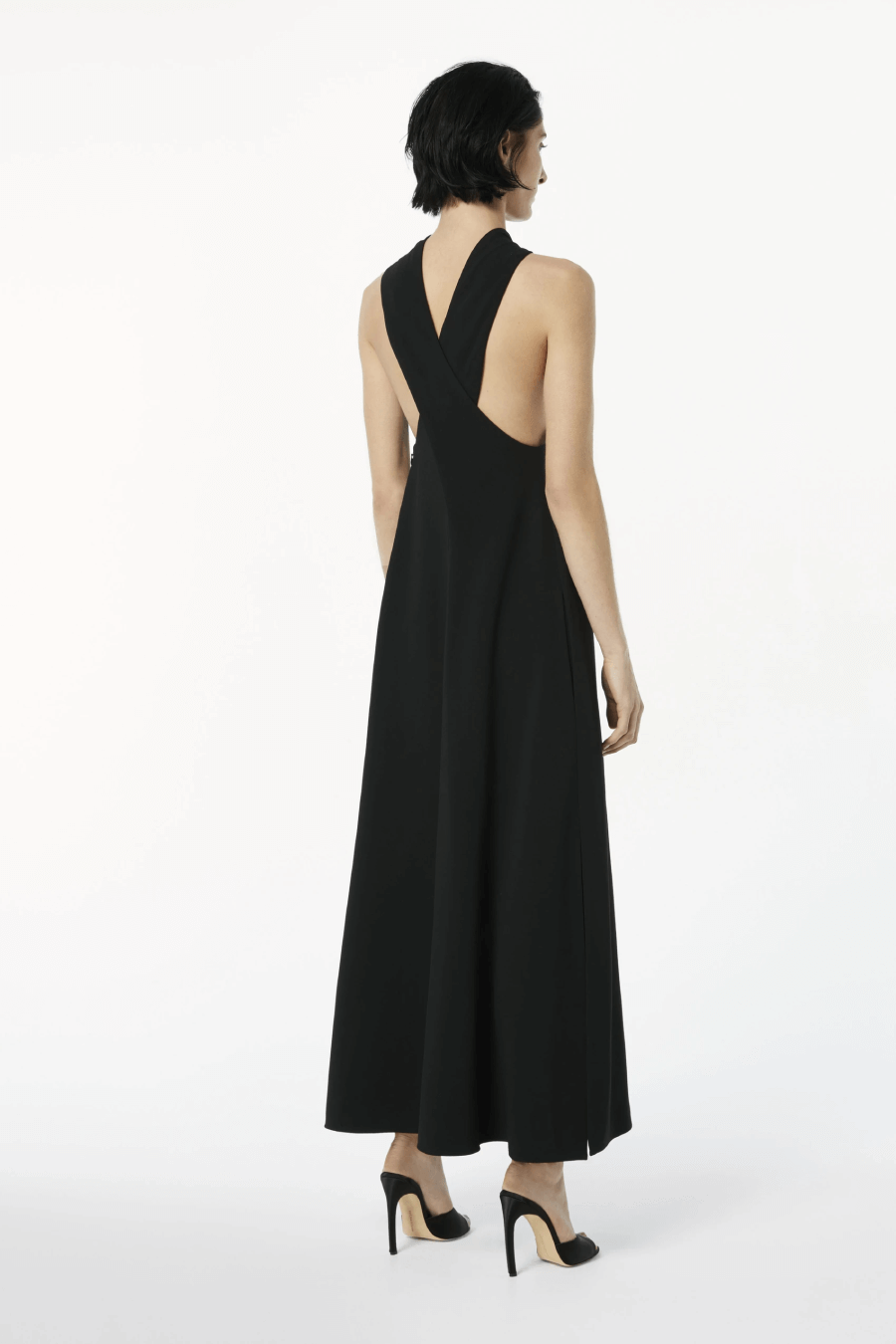 Victoria Beckham 1121WDR002328A Sleeveless Keyhole Midi Dress - Black Back