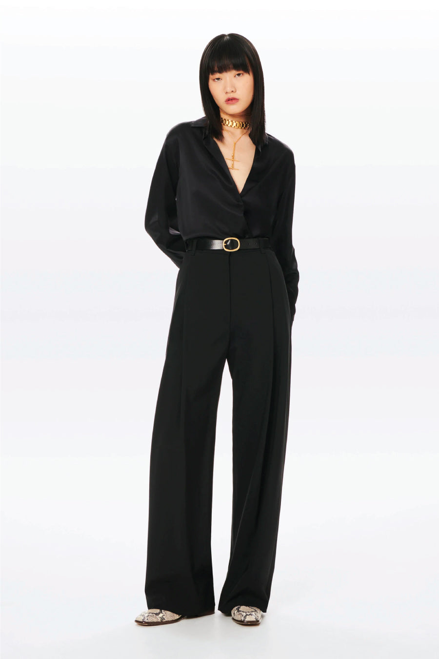 Victoria Beckham Single Pleat Trouser - Black