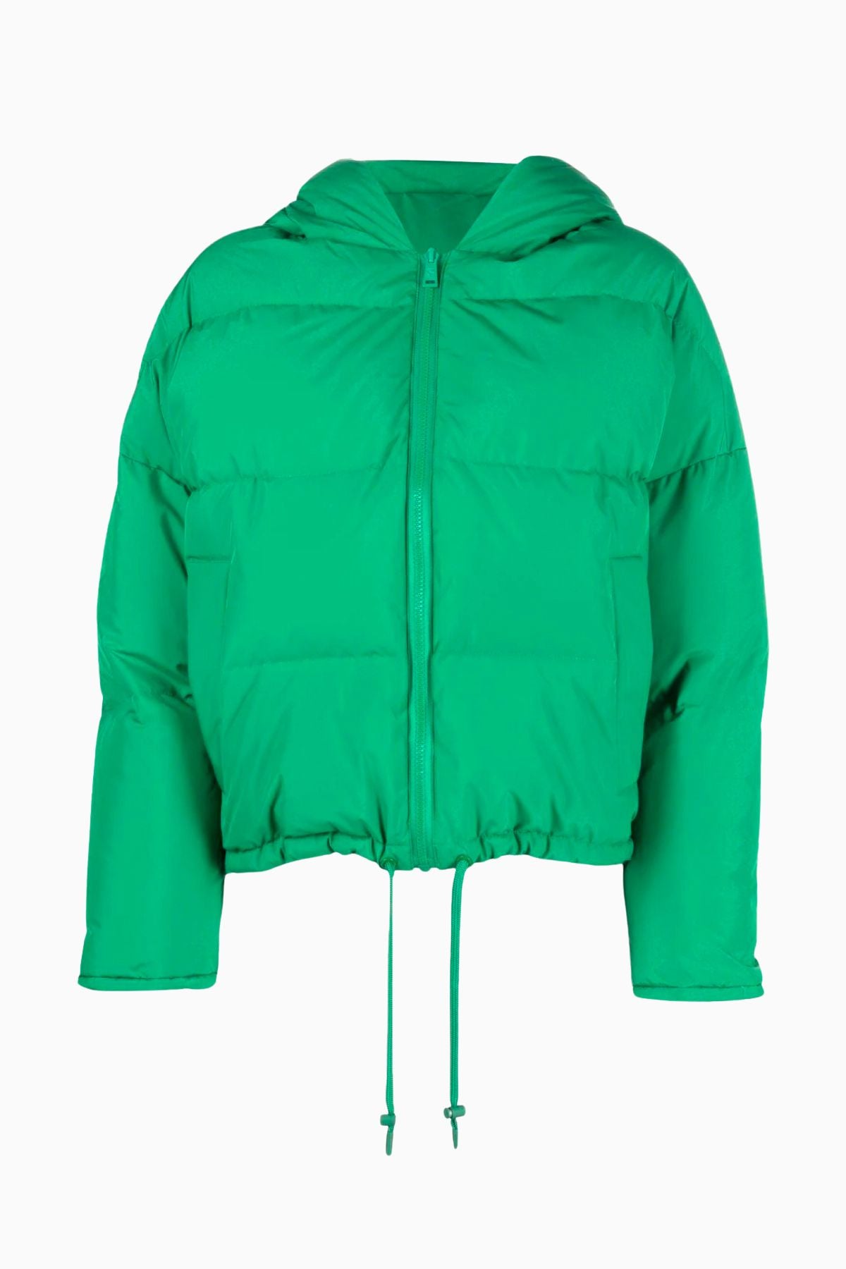 Yves Salomon Hooded Crop Puffer Jacket - Chlorophyll