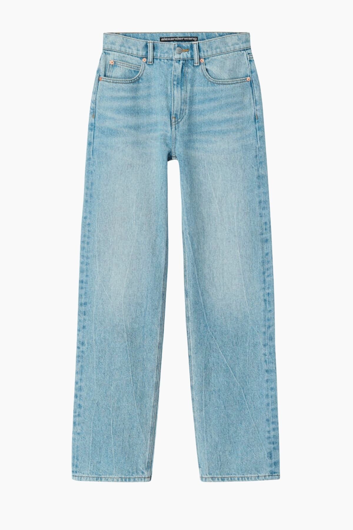 Alexander Wang EZ Mid Rise Relaxed Straight Jean - Vintage Faded Indigo