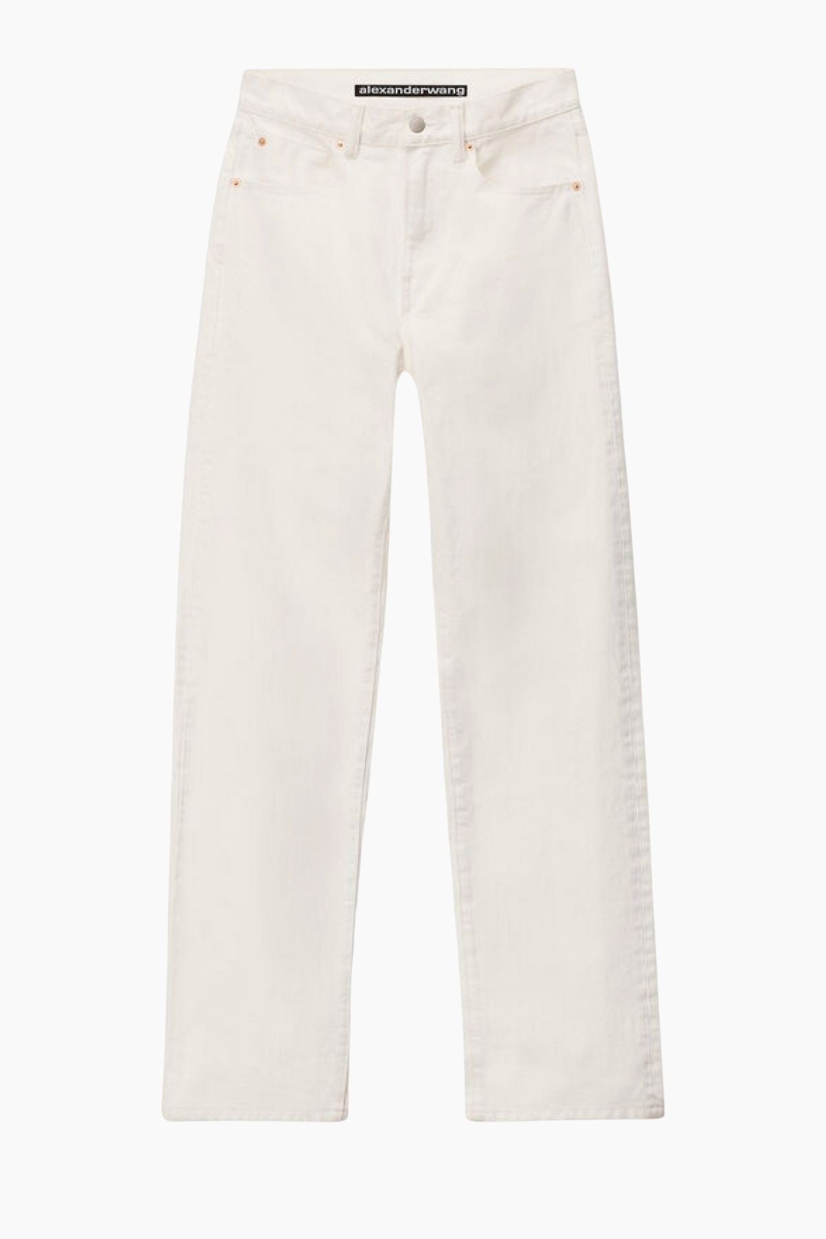 Alexander Wang EZ Mid Rise Relaxed Straight Jeans - Vintage White
