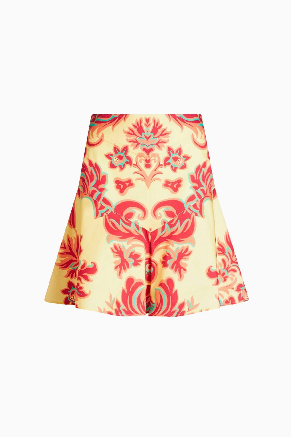 Etro Venus Print Cotton Mini Skirt - Yellow