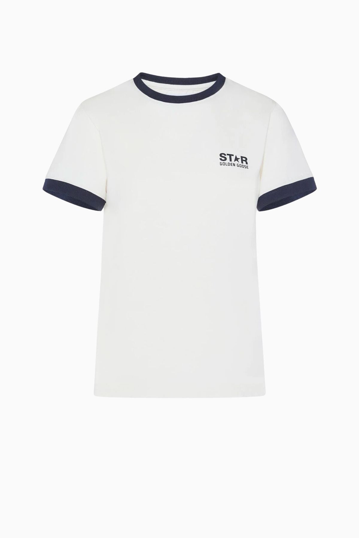 Golden Goose Logo Star T-Shirt - Heritage White/ Dark Blue