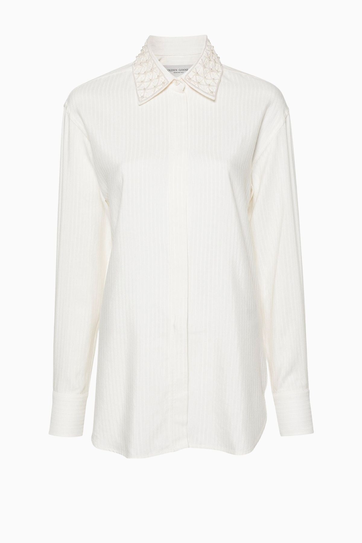 Golden Goose Pearl Collar Boyfriend Shirt - Heritage White