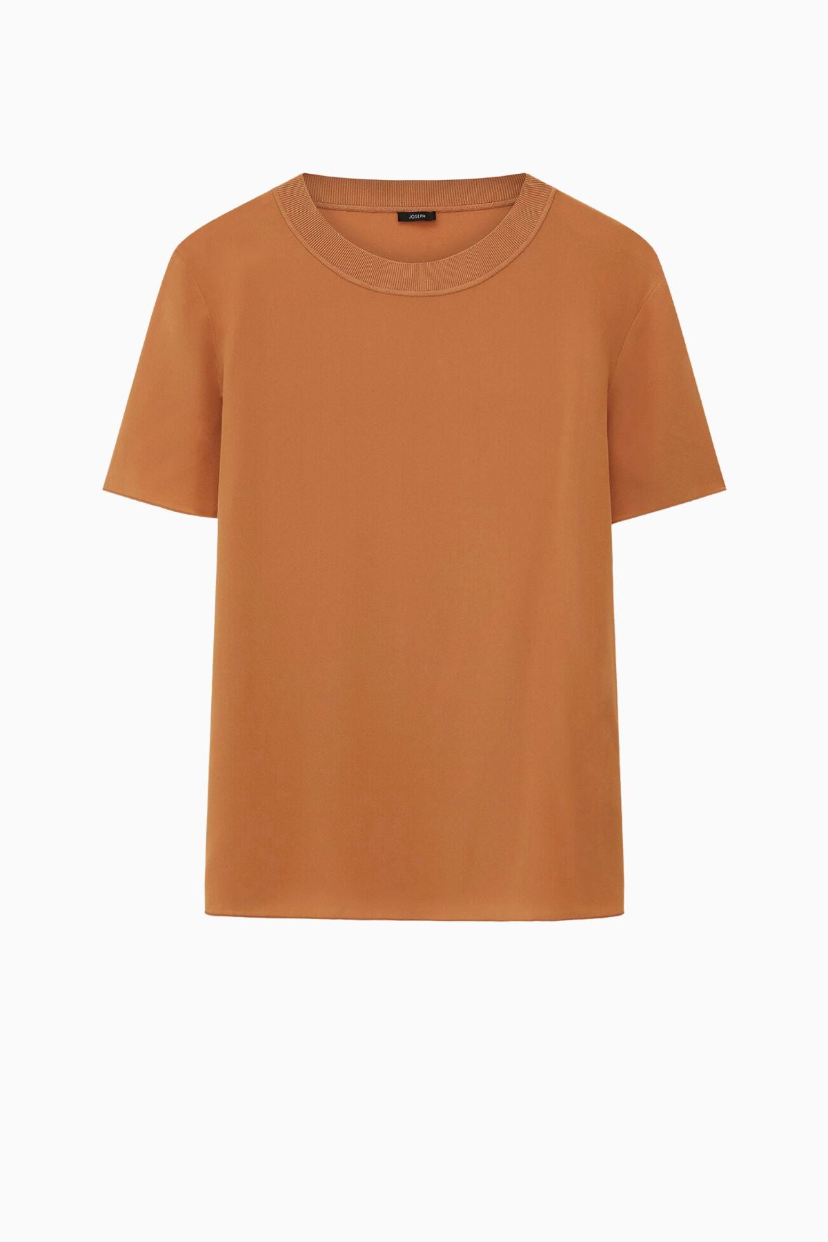 Joseph Silk Crepe de Soie Rubin T-Shirt - Clay