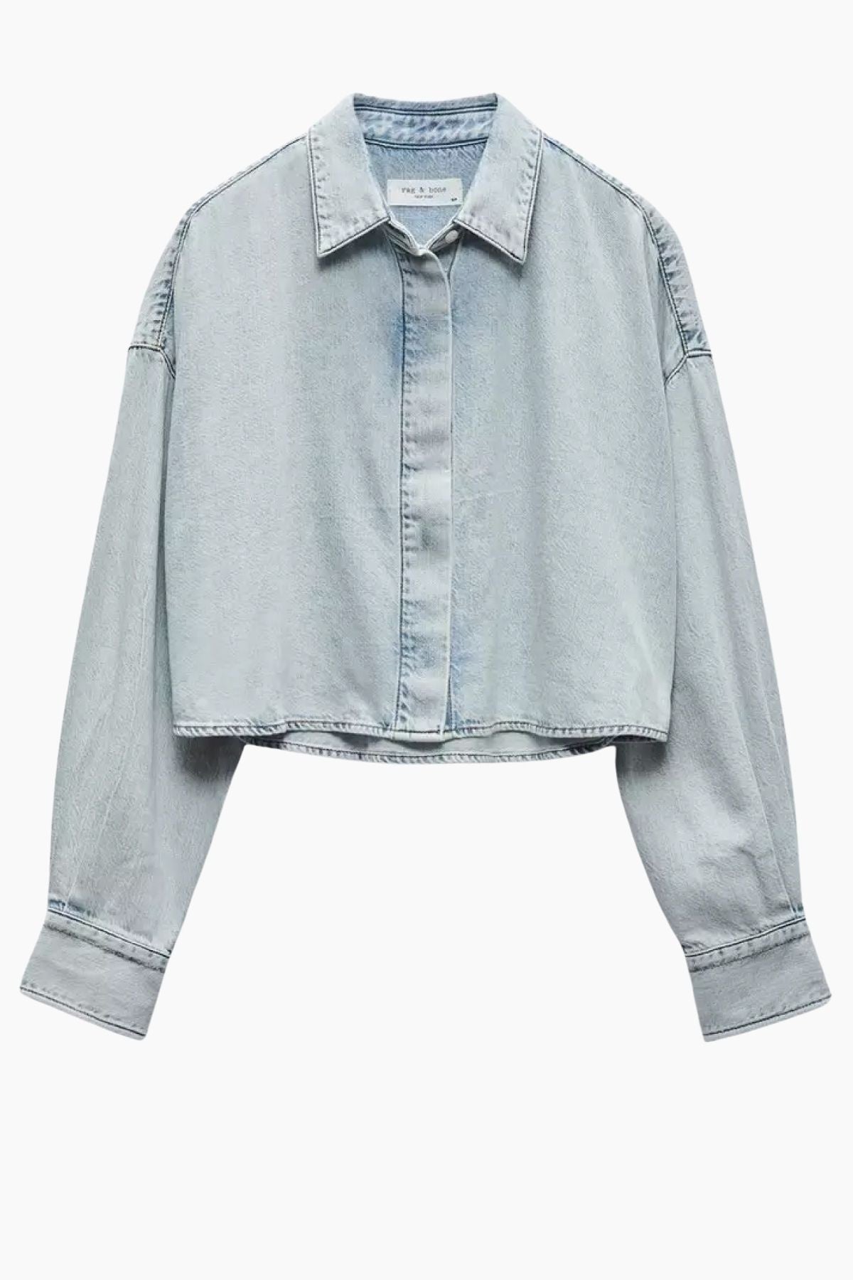 Rag & Bone Ultra Featherweight Beatrice Cropped Shirt - Raquel