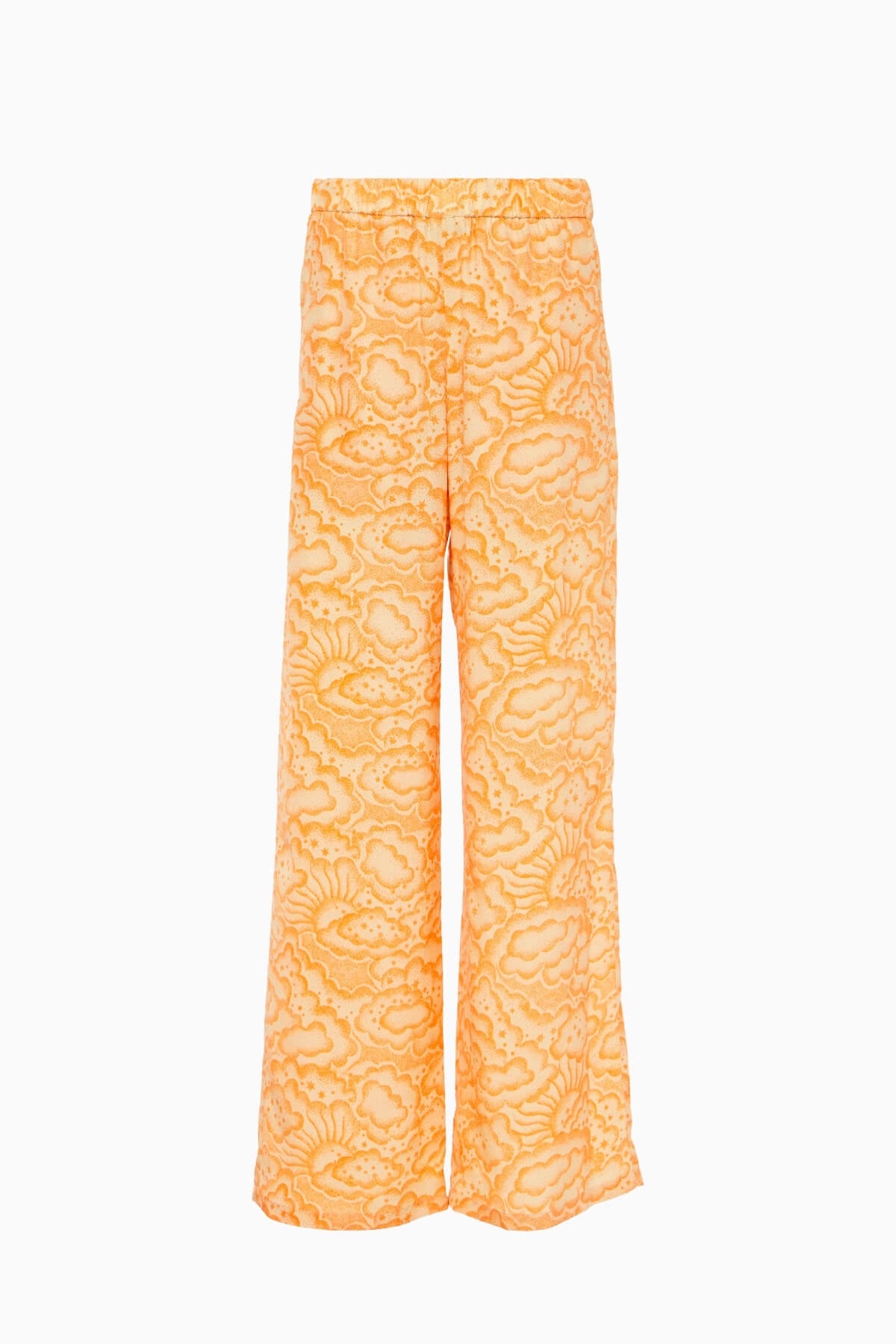 Stella McCartney Cloud Print Silk Pyjama Pant - Multi Orange
