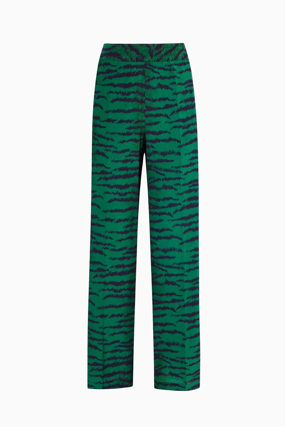 Victoria Beckham Tiger Print Pyjama Trouser - Green/ Navy Tiger